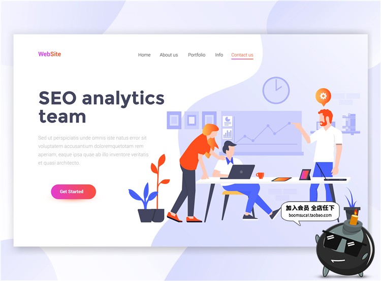 图片[11]-2.5D扁平化商务办公UI网页页面插画banner设计AI矢量PSD分层素材-设计猿