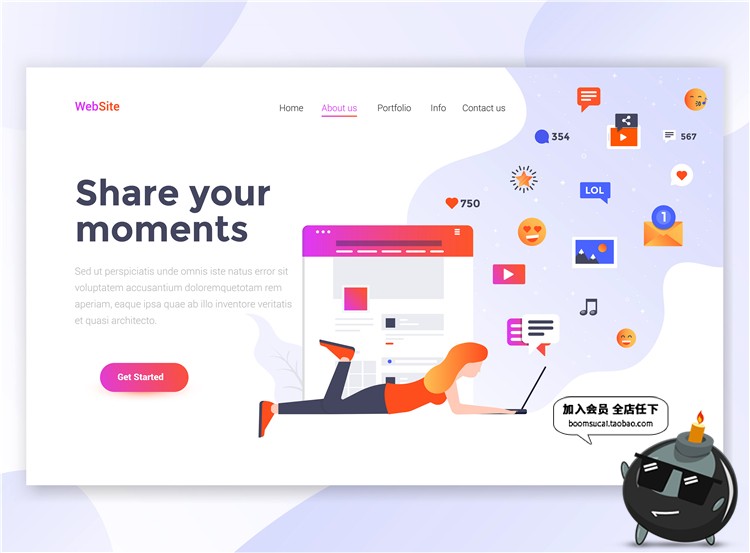 图片[12]-2.5D扁平化商务办公UI网页页面插画banner设计AI矢量PSD分层素材-设计猿