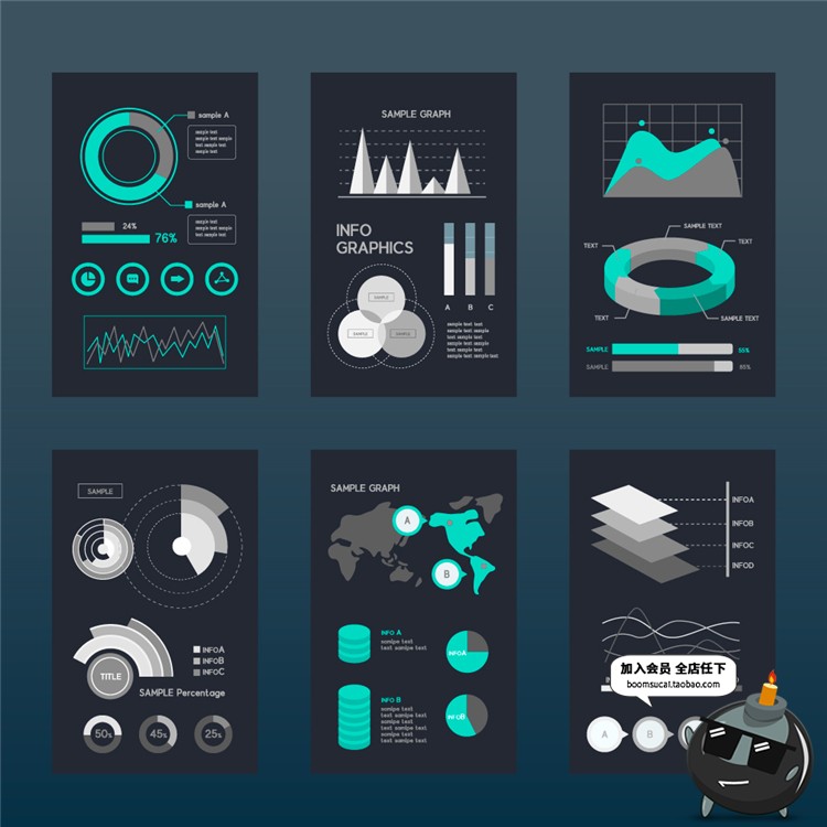 图片[6]-科技互联网柱状折线图APP UI数据统计信息图表元素AI矢量设计素材-设计猿