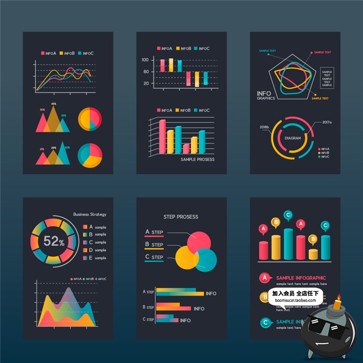 图片[7]-科技互联网柱状折线图APP UI数据统计信息图表元素AI矢量设计素材-设计猿
