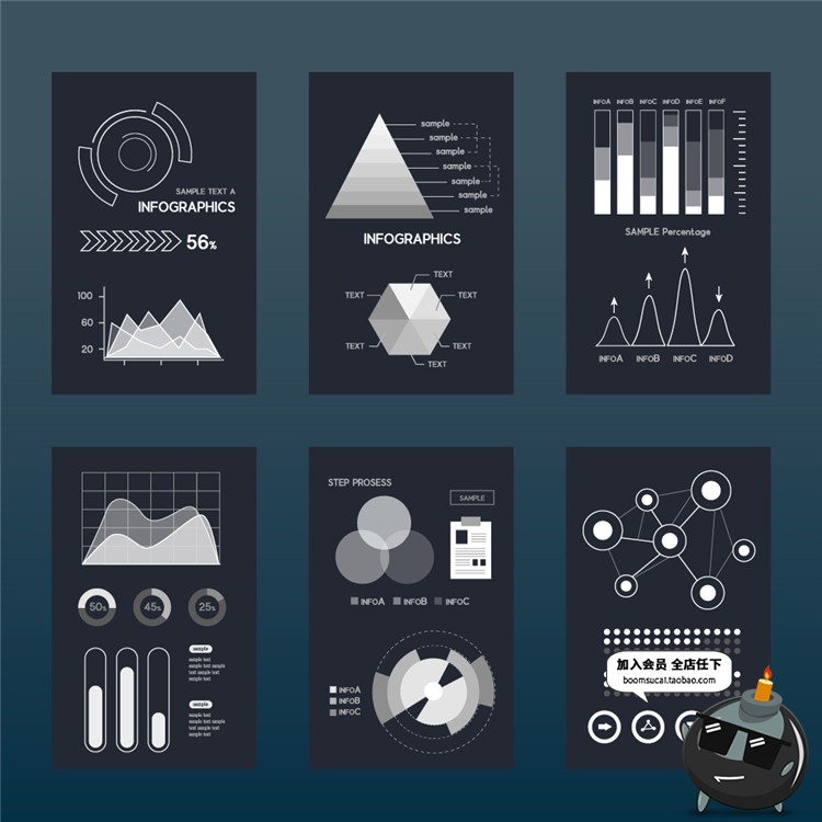 图片[8]-科技互联网柱状折线图APP UI数据统计信息图表元素AI矢量设计素材-设计猿