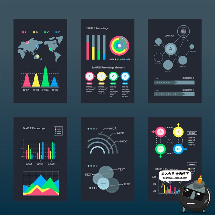 图片[9]-科技互联网柱状折线图APP UI数据统计信息图表元素AI矢量设计素材-设计猿