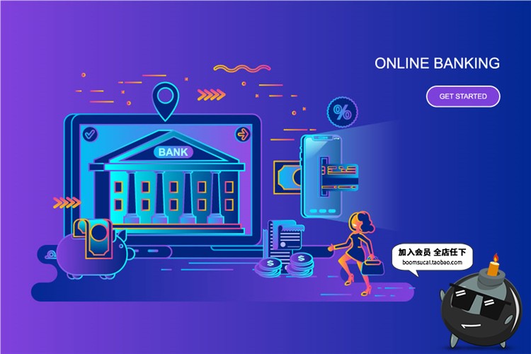 图片[5]-现代色彩扁平化商务概念科技未来广告网页页面元素AI矢量设计素材-设计猿