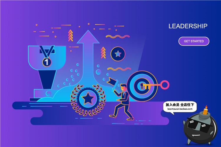 图片[7]-现代色彩扁平化商务概念科技未来广告网页页面元素AI矢量设计素材-设计猿