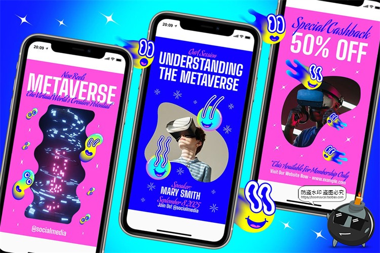 图片[4]-潮流复古抽象艺术酸性撞色液体扭曲海报排版AI矢量PSD模板素材-设计猿