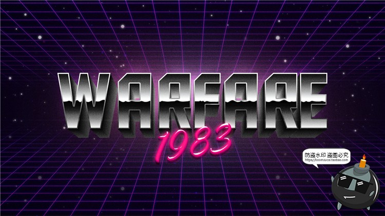 图片[8]-80年代复古老式潮流霓虹特效炫彩效果PSD模板样式特效字PS素材-设计猿