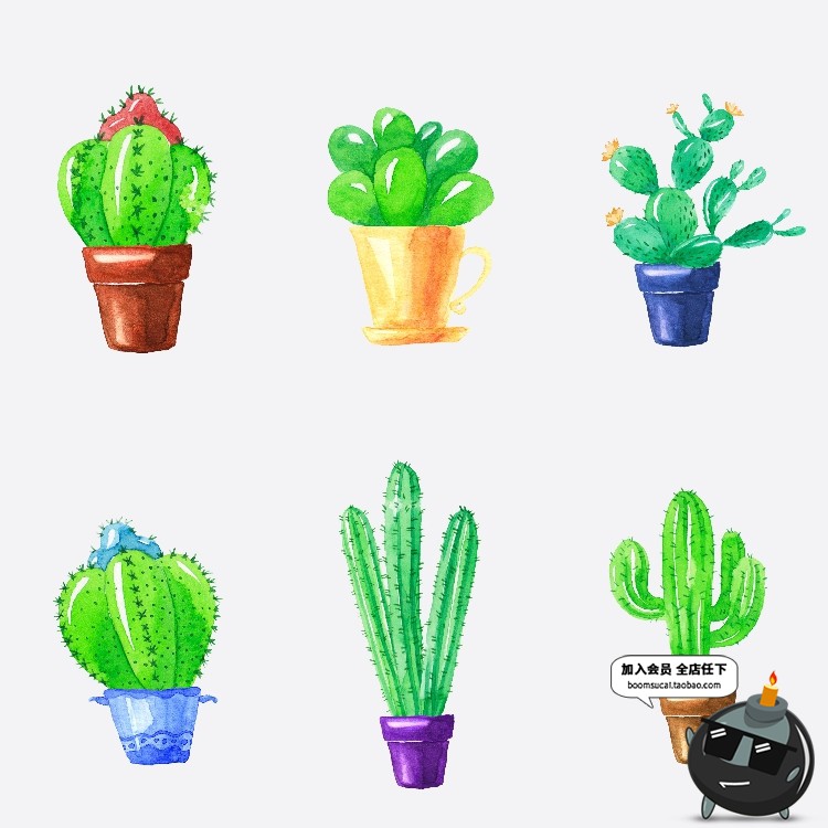 图片[3]-文艺小清新北欧景观植物绿色叶子图案高清JPG图片插画设计素材-设计猿