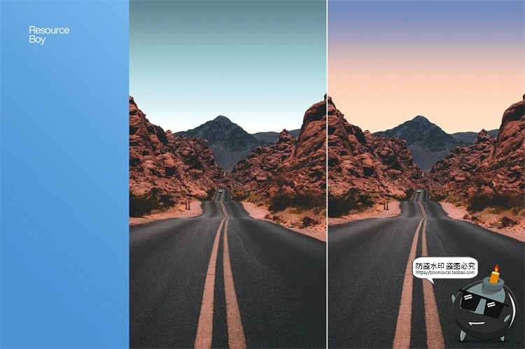 图片[2]-黄昏黎明自然天空蓝天阴天渐变色彩背景底纹GRD格式PS后期素材-设计猿