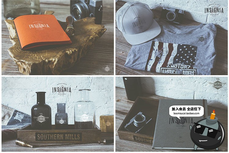 图片[6]-复古文艺风格Logo品牌标志贴图效果展示PSD文创样机模板素材合集-设计猿