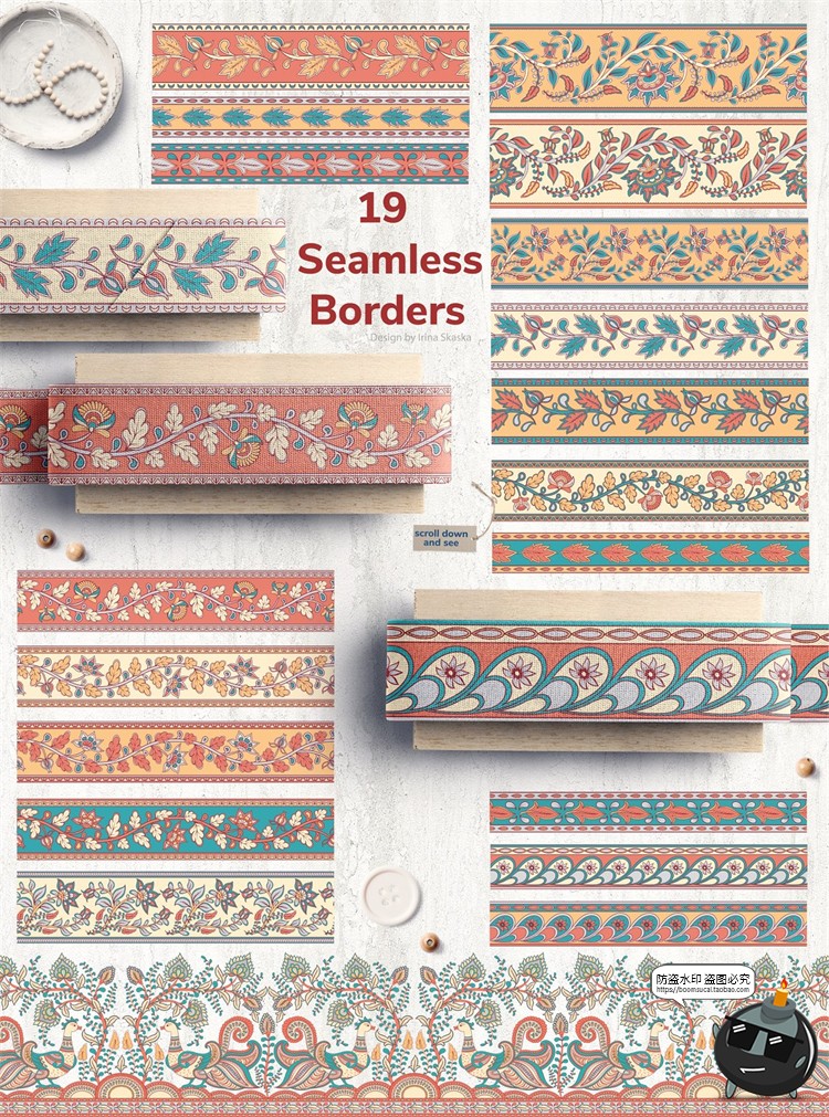 图片[3]-异域民族风情传统装饰纹样边框底纹丝巾墙纸图案AI矢量PNG素材-设计猿