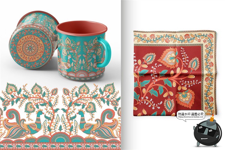 图片[11]-异域民族风情传统装饰纹样边框底纹丝巾墙纸图案AI矢量PNG素材-设计猿