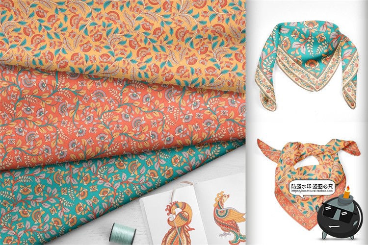 图片[13]-异域民族风情传统装饰纹样边框底纹丝巾墙纸图案AI矢量PNG素材-设计猿