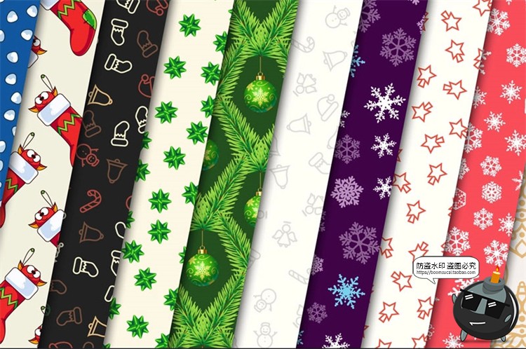 图片[3]-新年冬季圣诞节元素平铺无缝图案装饰底纹AI矢量JPG图片背景素材-设计猿