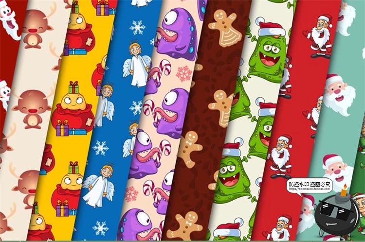 图片[4]-新年冬季圣诞节元素平铺无缝图案装饰底纹AI矢量JPG图片背景素材-设计猿