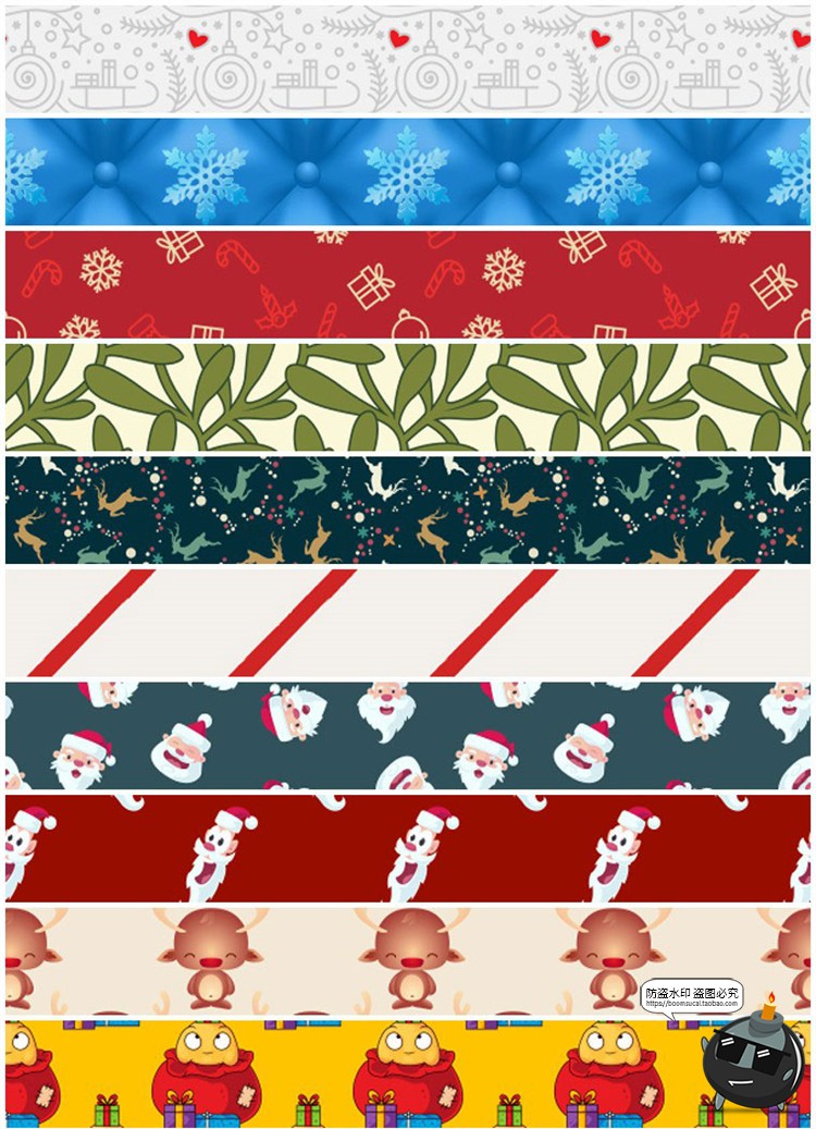 图片[5]-新年冬季圣诞节元素平铺无缝图案装饰底纹AI矢量JPG图片背景素材-设计猿