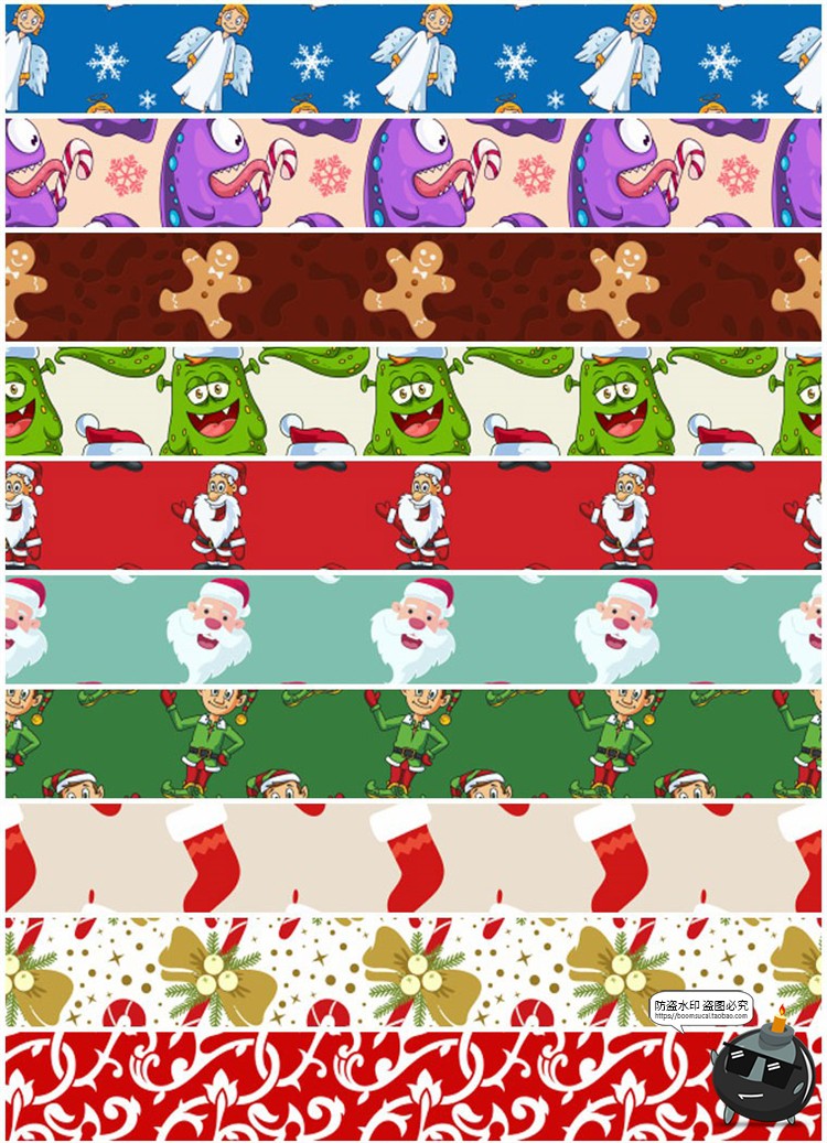 图片[6]-新年冬季圣诞节元素平铺无缝图案装饰底纹AI矢量JPG图片背景素材-设计猿