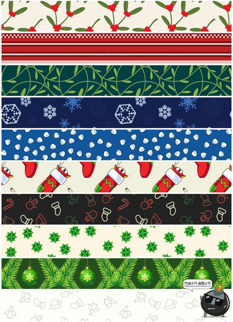 图片[7]-新年冬季圣诞节元素平铺无缝图案装饰底纹AI矢量JPG图片背景素材-设计猿