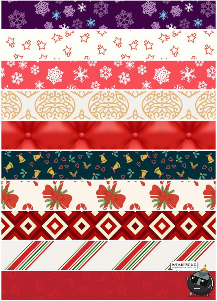 图片[8]-新年冬季圣诞节元素平铺无缝图案装饰底纹AI矢量JPG图片背景素材-设计猿