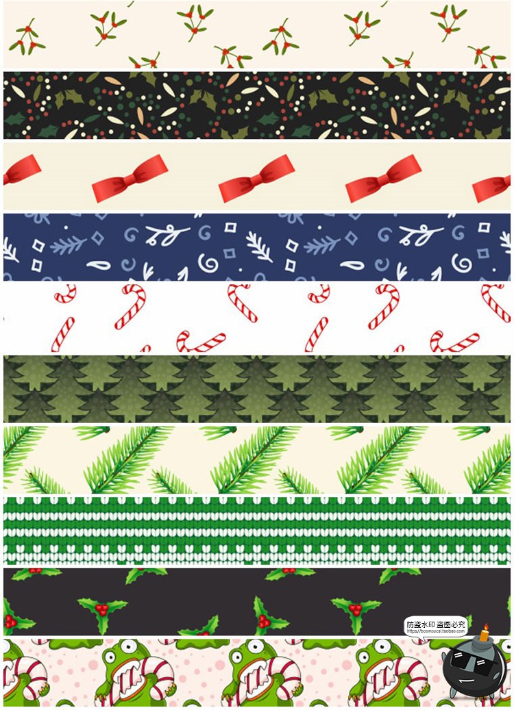 图片[9]-新年冬季圣诞节元素平铺无缝图案装饰底纹AI矢量JPG图片背景素材-设计猿