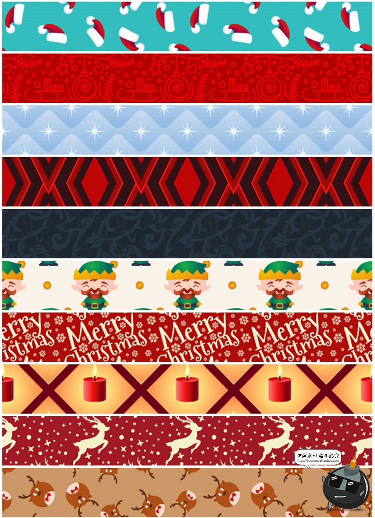 图片[11]-新年冬季圣诞节元素平铺无缝图案装饰底纹AI矢量JPG图片背景素材-设计猿