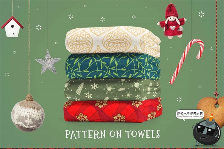 图片[15]-新年冬季圣诞节元素平铺无缝图案装饰底纹AI矢量JPG图片背景素材-设计猿