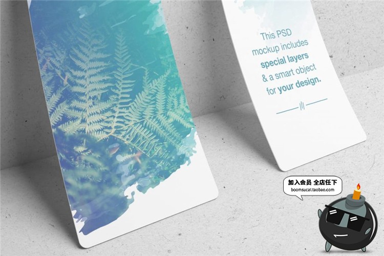 图片[1]-书签便签吊牌挂牌纸质感促销设计VI文创样机展示模型PSD模板素材-设计猿