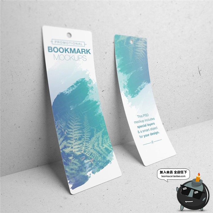 图片[3]-书签便签吊牌挂牌纸质感促销设计VI文创样机展示模型PSD模板素材-设计猿