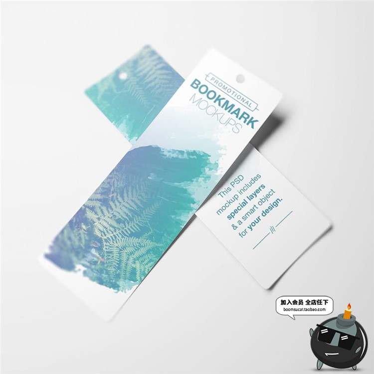 图片[5]-书签便签吊牌挂牌纸质感促销设计VI文创样机展示模型PSD模板素材-设计猿