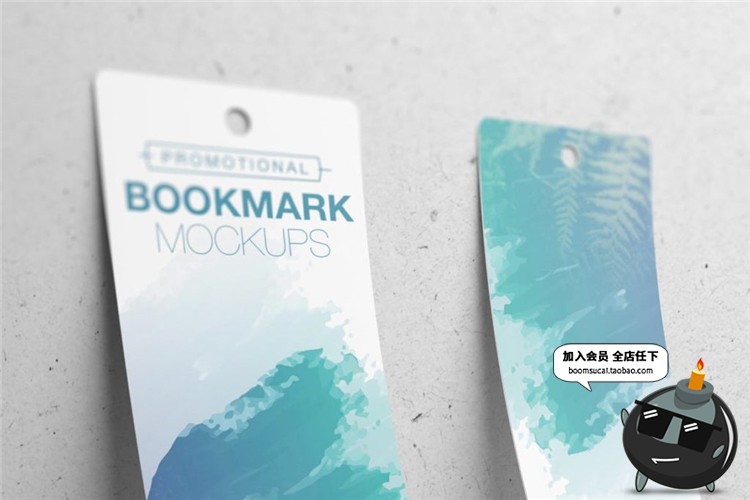 图片[6]-书签便签吊牌挂牌纸质感促销设计VI文创样机展示模型PSD模板素材-设计猿