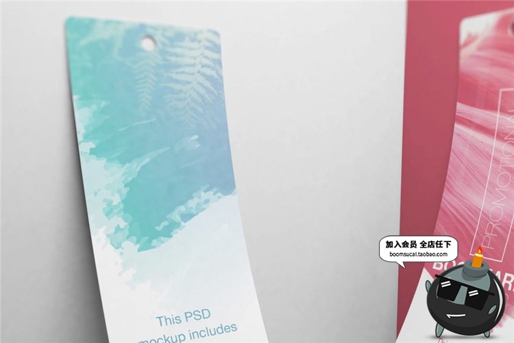 图片[8]-书签便签吊牌挂牌纸质感促销设计VI文创样机展示模型PSD模板素材-设计猿