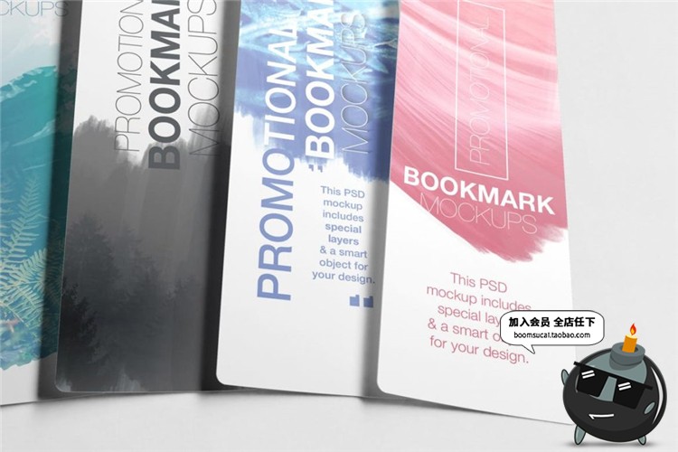图片[10]-书签便签吊牌挂牌纸质感促销设计VI文创样机展示模型PSD模板素材-设计猿