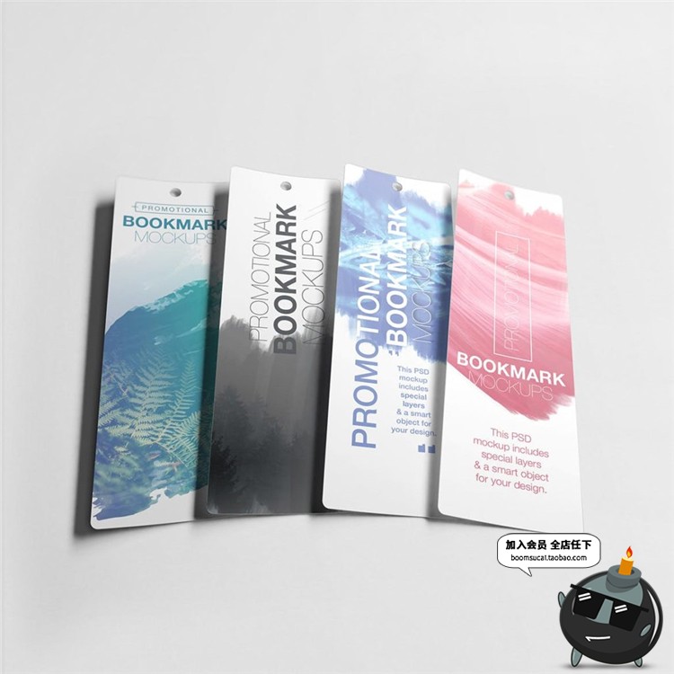 图片[12]-书签便签吊牌挂牌纸质感促销设计VI文创样机展示模型PSD模板素材-设计猿