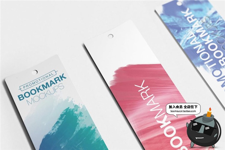 图片[13]-书签便签吊牌挂牌纸质感促销设计VI文创样机展示模型PSD模板素材-设计猿