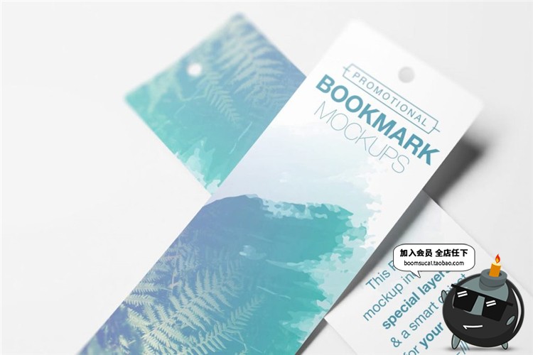图片[14]-书签便签吊牌挂牌纸质感促销设计VI文创样机展示模型PSD模板素材-设计猿