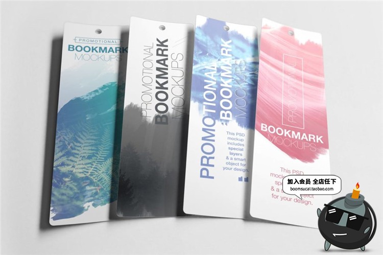 图片[15]-书签便签吊牌挂牌纸质感促销设计VI文创样机展示模型PSD模板素材-设计猿