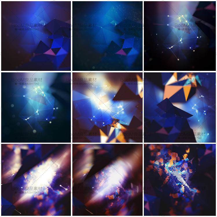 图片[1]-酷炫蓝色几何多边形水晶碎片海报背景图案设计素材JPG图片PS素材-设计猿