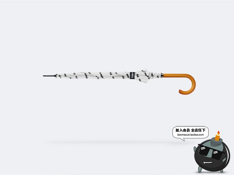 图片[1]-雨伞太阳伞长柄弯勾伞智能贴图效果展示文创样机PSD模板PS素材-设计猿