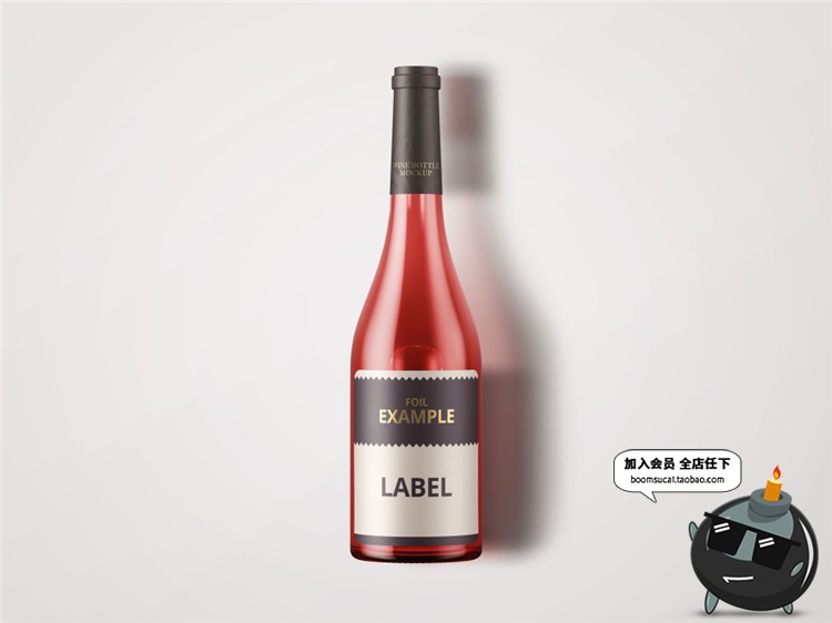 图片[9]-红酒葡萄酒玻璃酒瓶木头塞子包装设计VI样机贴图展示PSD模板素材-设计猿