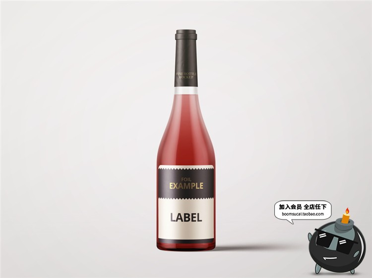 图片[10]-红酒葡萄酒玻璃酒瓶木头塞子包装设计VI样机贴图展示PSD模板素材-设计猿
