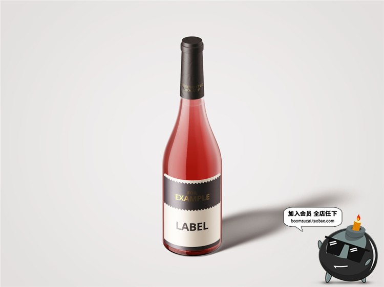 图片[11]-红酒葡萄酒玻璃酒瓶木头塞子包装设计VI样机贴图展示PSD模板素材-设计猿