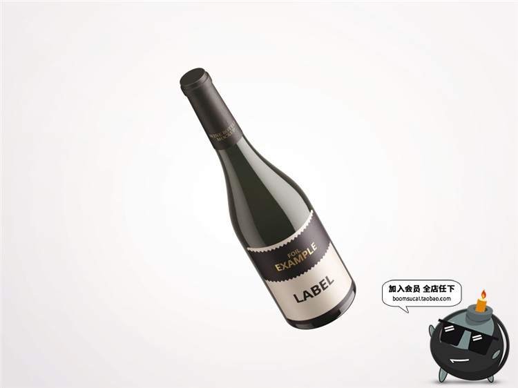 图片[15]-红酒葡萄酒玻璃酒瓶木头塞子包装设计VI样机贴图展示PSD模板素材-设计猿