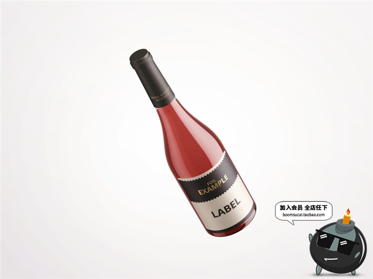 图片[16]-红酒葡萄酒玻璃酒瓶木头塞子包装设计VI样机贴图展示PSD模板素材-设计猿