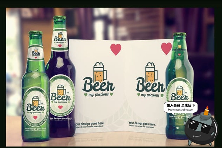 图片[12]-啤酒酒类品牌易拉罐瓶子复古风格包装贴图样机PSD模板PS设计素材-设计猿