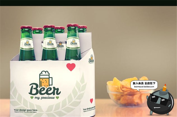 图片[13]-啤酒酒类品牌易拉罐瓶子复古风格包装贴图样机PSD模板PS设计素材-设计猿
