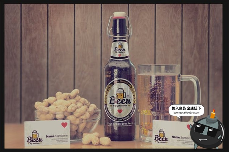 图片[21]-啤酒酒类品牌易拉罐瓶子复古风格包装贴图样机PSD模板PS设计素材-设计猿