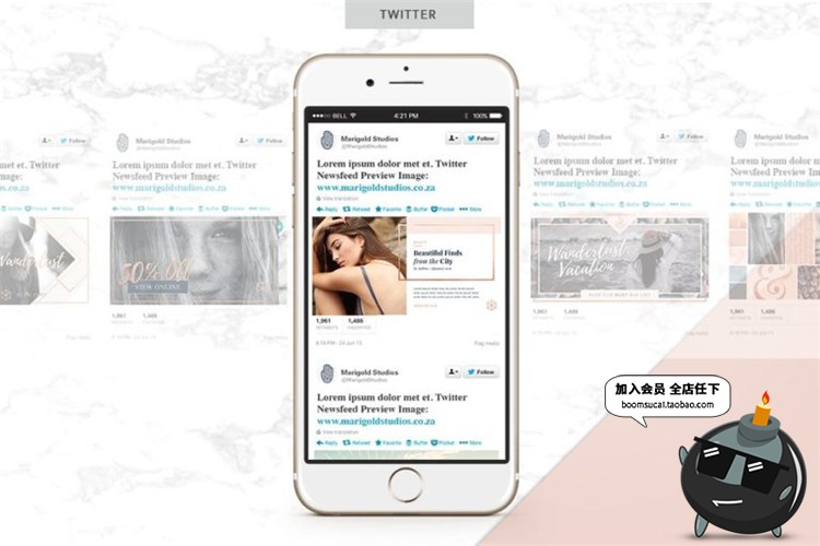 图片[6]-轻奢玫瑰金主题图文排版文章配图介绍海报广告贴图PSD模板PS素材-设计猿