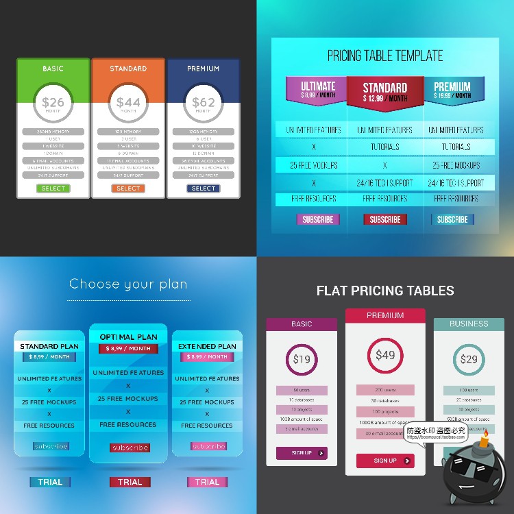 图片[5]-网页分级式UI套餐阶段规格奖励分类优惠活动界面AI矢量模板素材-设计猿