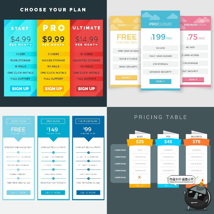 图片[10]-网页分级式UI套餐阶段规格奖励分类优惠活动界面AI矢量模板素材-设计猿