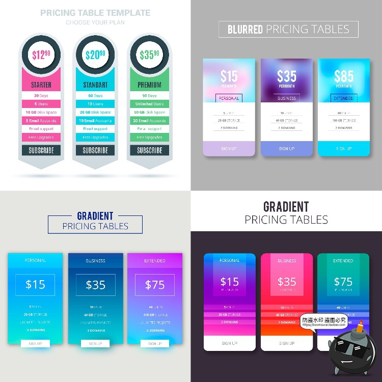 图片[24]-网页分级式UI套餐阶段规格奖励分类优惠活动界面AI矢量模板素材-设计猿