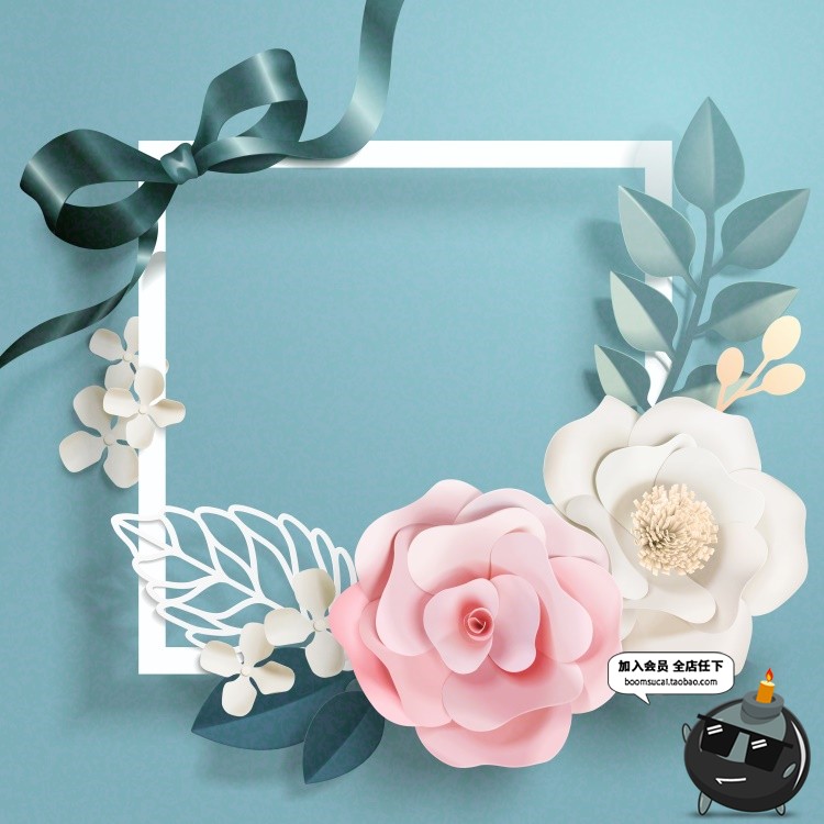 图片[2]-鲜花爱情情侣情人节3D花纹背景底纹粉色立体质感剪纸Ai矢量素材-设计猿